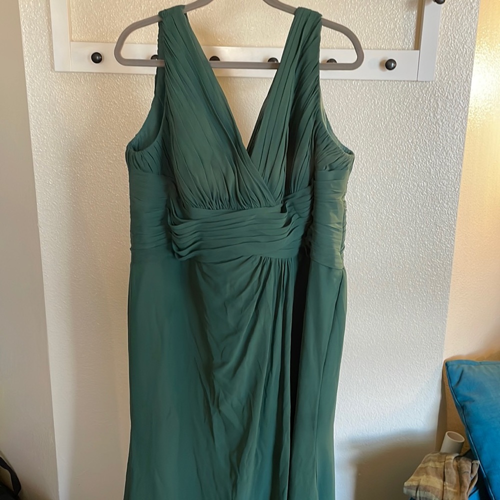 Dark Green Azazie Adalee Bridesmaid Dress  (Size A22)